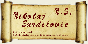 Nikolaj Šurdilović vizit kartica